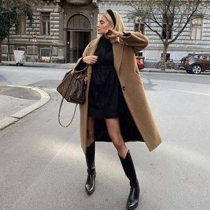 Zara Black Leather Knee High Cowboy Western Boots - Size 39